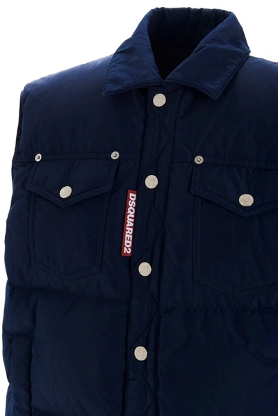 Shop Dsquared2 Men's Blue Polyester Vest