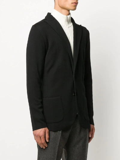 Shop Lardini Fitted Single-breasted Jacket In Black