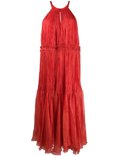 Shop Maria Lucia Hohan Sleeveless Maxi Dress In Red