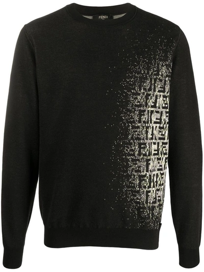 Shop Fendi Men's Black Cotton Sweater