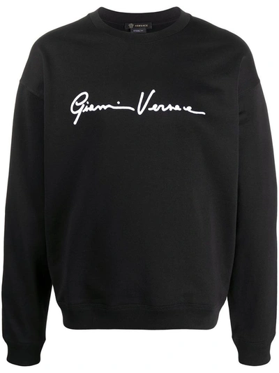 Shop Versace Men's Black Cotton Sweatshirt