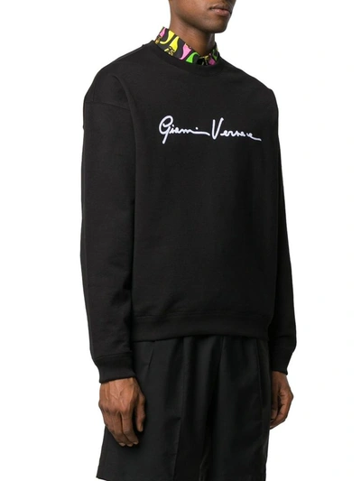 Shop Versace Men's Black Cotton Sweatshirt
