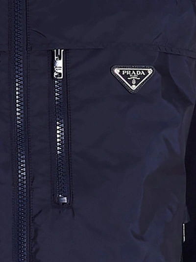 Shop Prada Men's Blue Polyamide Vest