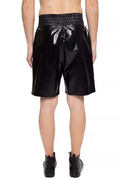 Shop Bottega Veneta Men's Black Leather Shorts