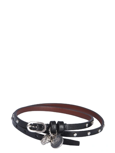 Shop Alexander Mcqueen Double Turn Bracelet In Nero