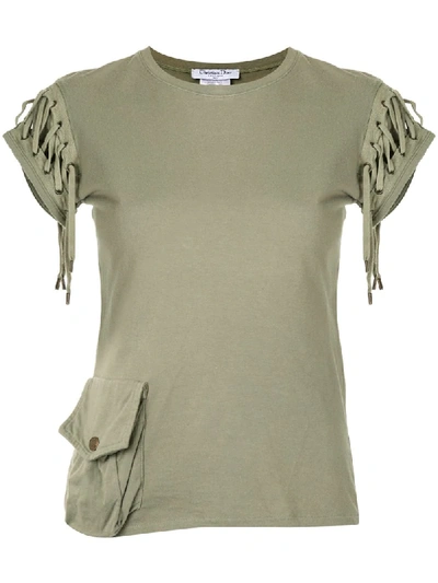 Pre-owned Dior  Lace-up Short-sleeved T-shirt In Green