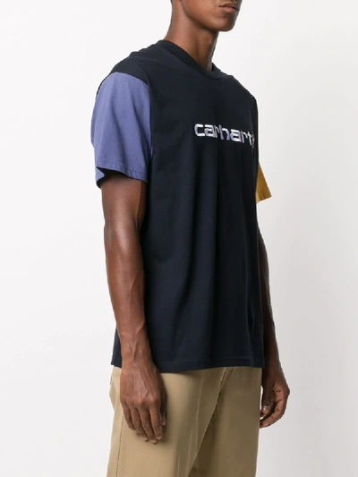 Shop Carhartt Short-sleeved Block Colour T-shirt In Blue