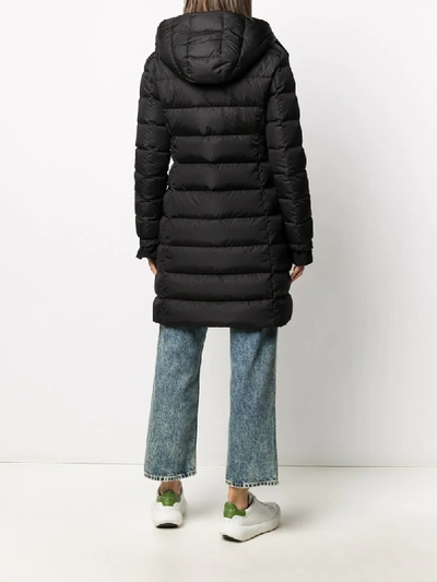 Shop Moncler Hooded Padded Coat In Black