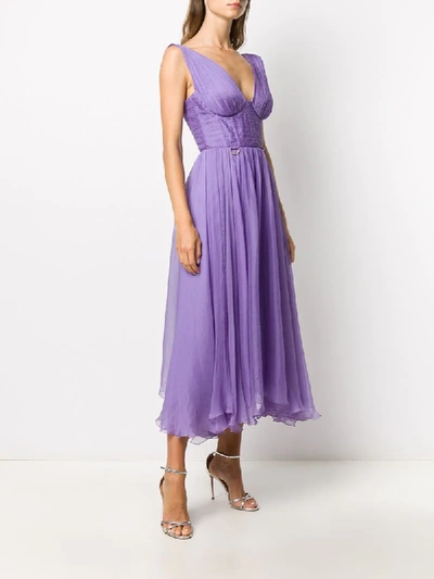 Shop Maria Lucia Hohan Sorena Midi Dress In Purple