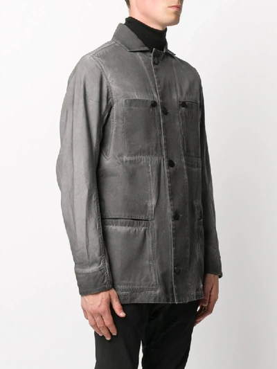 Shop 11 By Boris Bidjan Saberi Oversized Denim Jacket In Grey