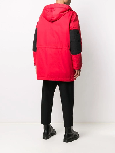 Shop Yves Salomon Drawstring Duffel Coat In Red