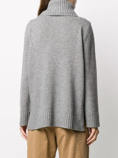 Shop 8pm Long-sleeve Roll Neck Jumper In Grey