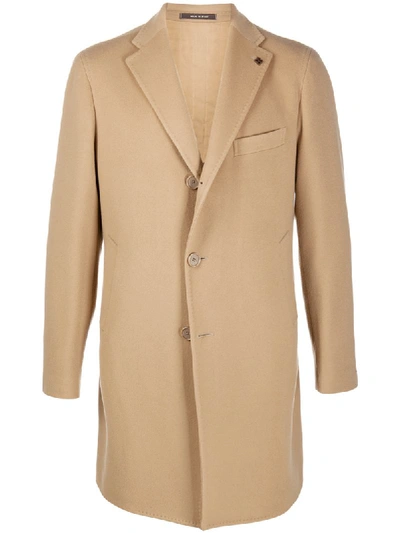 Shop Tagliatore Single Breasted Coat In Neutrals