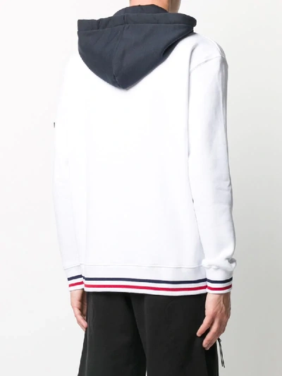 Shop Alpha Industries Logo Print Cotton Hoodie In White