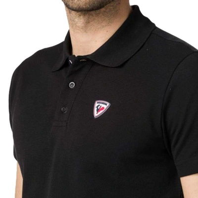 Shop Rossignol Men's Black Cotton Polo Shirt