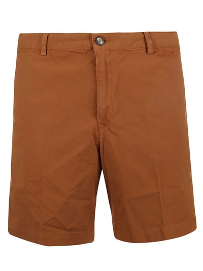 Shop Kenzo Men's Brown Cotton Shorts