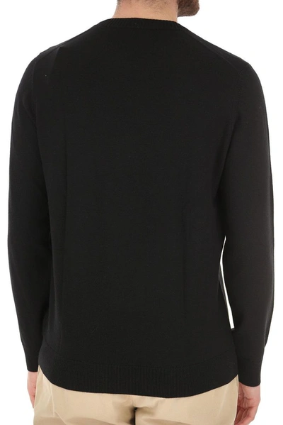 Shop Burberry Men's Black Wool Sweater