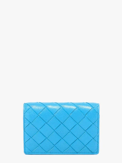 Shop Bottega Veneta Card Holder In Blue