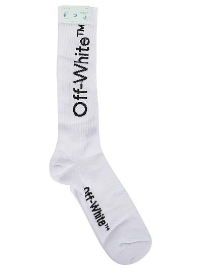 Shop Off-white Calze Diag Mid Lenght In White Black