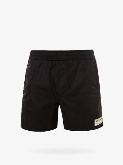 Shop Gucci Swim Trunks In Black