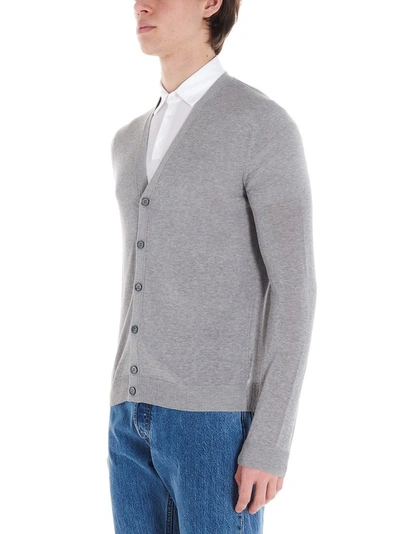 Shop Zanone Men's Grey Cotton Cardigan