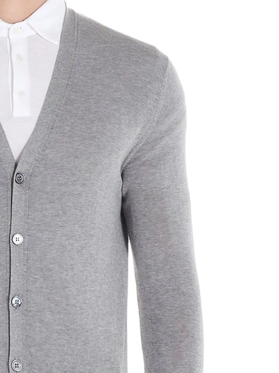 Shop Zanone Men's Grey Cotton Cardigan
