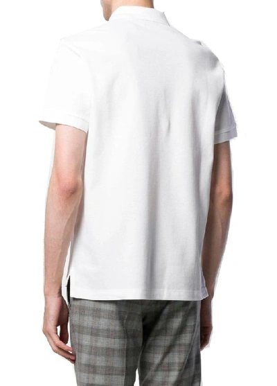 Shop Burberry Men's White Cotton Polo Shirt
