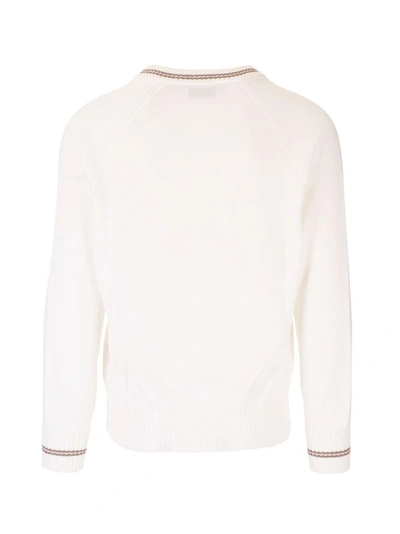 Shop Brunello Cucinelli Men's White Cotton Sweater