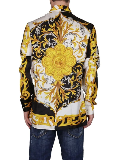 Shop Versace Men's Multicolor Silk Shirt