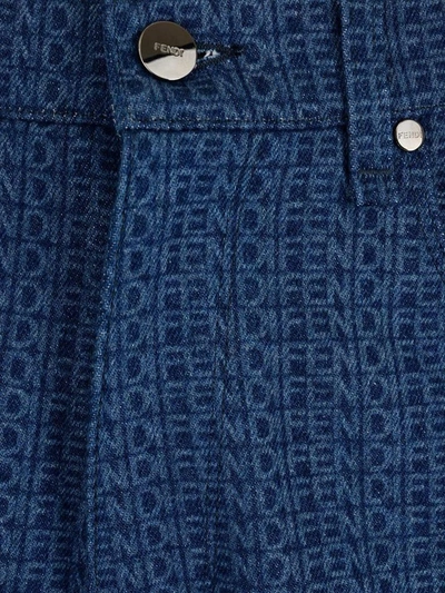 Shop Fendi Men's Blue Cotton Pants