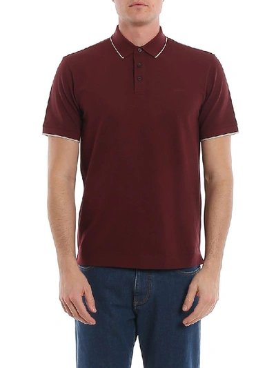 Shop Z Zegna Men's Burgundy Cotton Polo Shirt