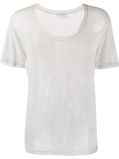 Shop Saint Laurent Men's White Cotton T-shirt