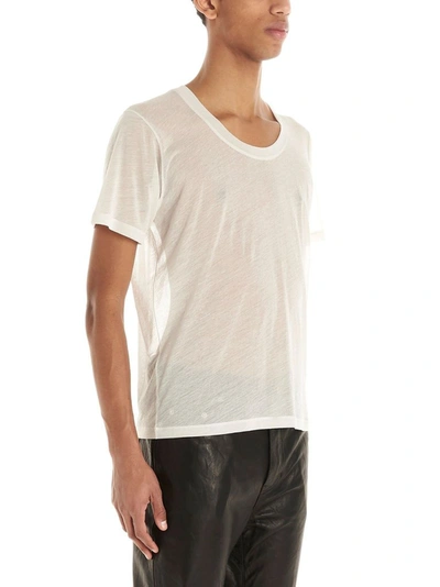 Shop Saint Laurent Men's White Cotton T-shirt