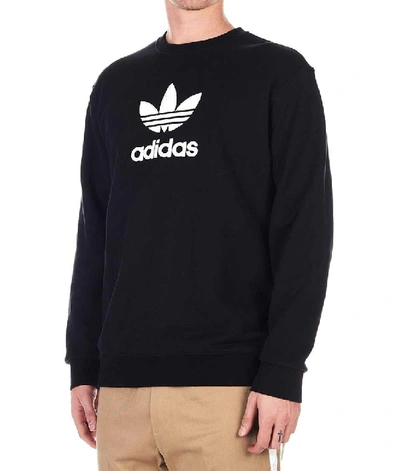 Shop Adidas Originals Adidas Men's Black Cotton Sweatshirt