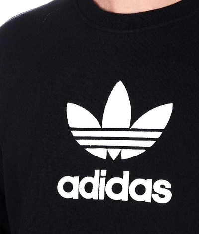 Shop Adidas Originals Adidas Men's Black Cotton Sweatshirt