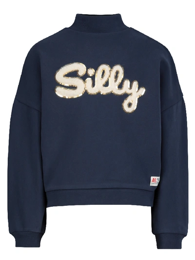 Shop Ao76 Kids Sweatshirt Oversized Silly For Girls In Blue