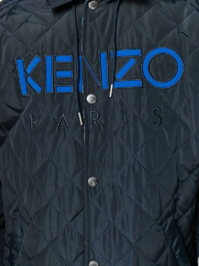 Shop Kenzo Men's Light Blue Polyester Coat