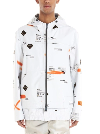Shop Heron Preston Men's White Polyester Outerwear Jacket