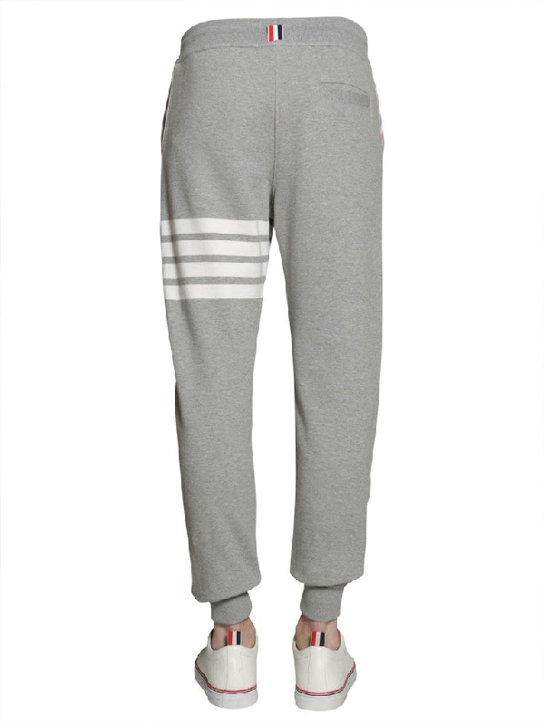 Thom Browne Men's Grey Cotton Joggers | ModeSens