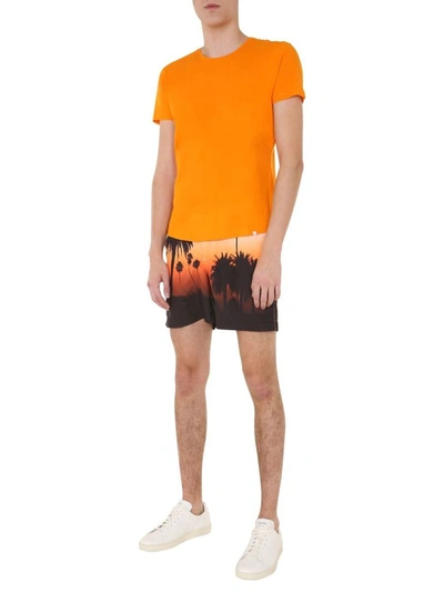 Shop Orlebar Brown Men's Orange Cotton T-shirt