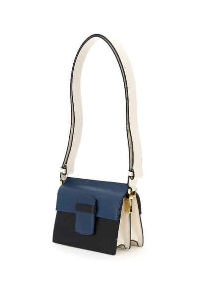 Shop Marni Severine Small Shoulder Bag In White,brown,blue