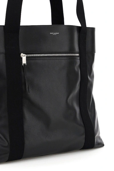 Shop Saint Laurent Daily Medium Tote Bag In Black