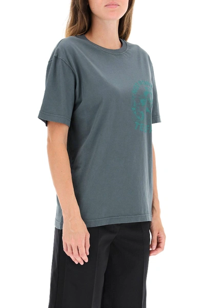 Shop Telfar T-shirt With Logo In Grey,green