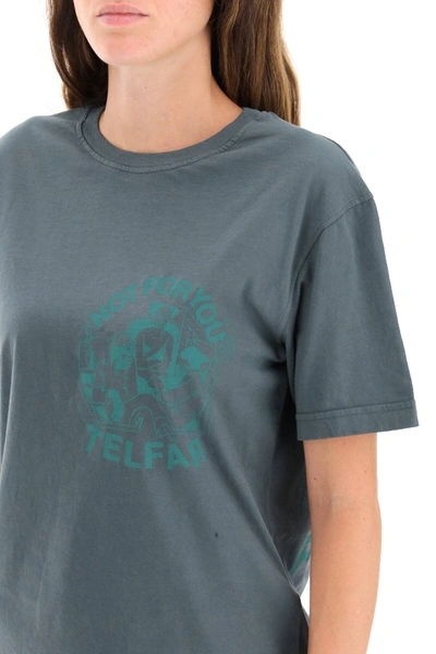 Shop Telfar T-shirt With Logo In Grey,green