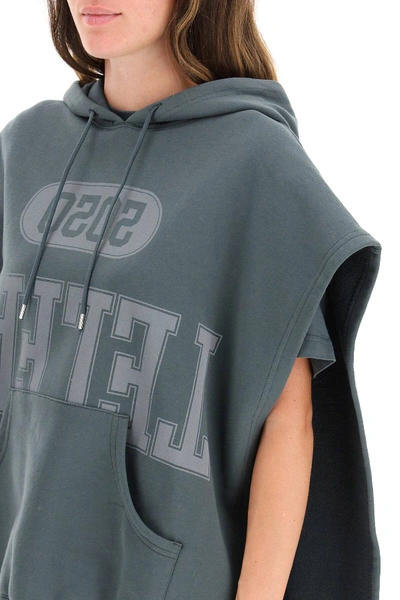 Shop Telfar Sleeveless Hoodie With Logo In Grey