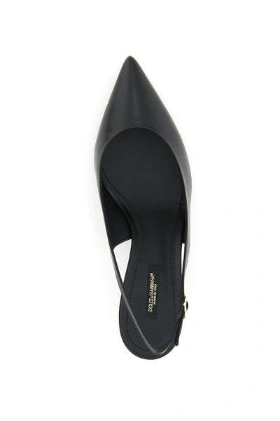 Shop Dolce & Gabbana Cardinale Slingback Pumps With Logo In Black