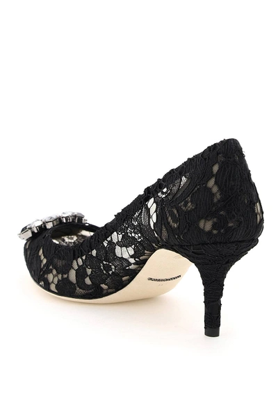 Shop Dolce & Gabbana Lace Bellucci Pumps In Black