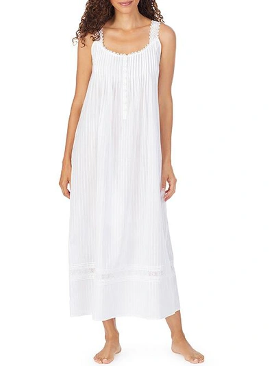 Shop Eileen West Dobby Stripe Woven Nightgown In White