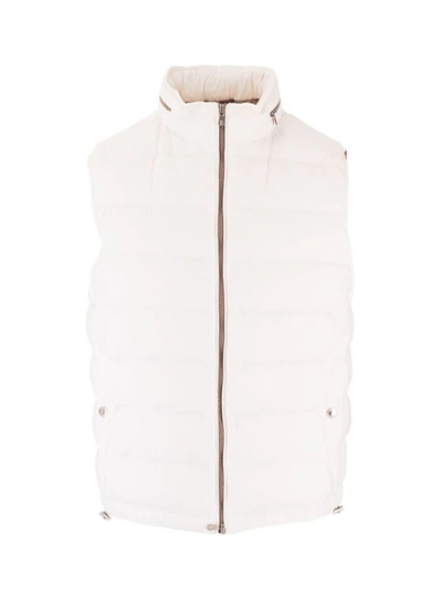 Shop Brunello Cucinelli Men's White Polyamide Vest