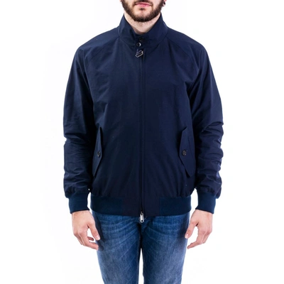 Shop Baracuta Men's Blue Cotton Outerwear Jacket